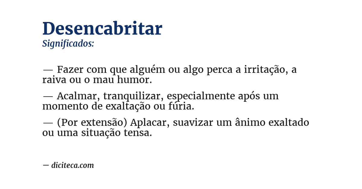 Significado de desencabritar