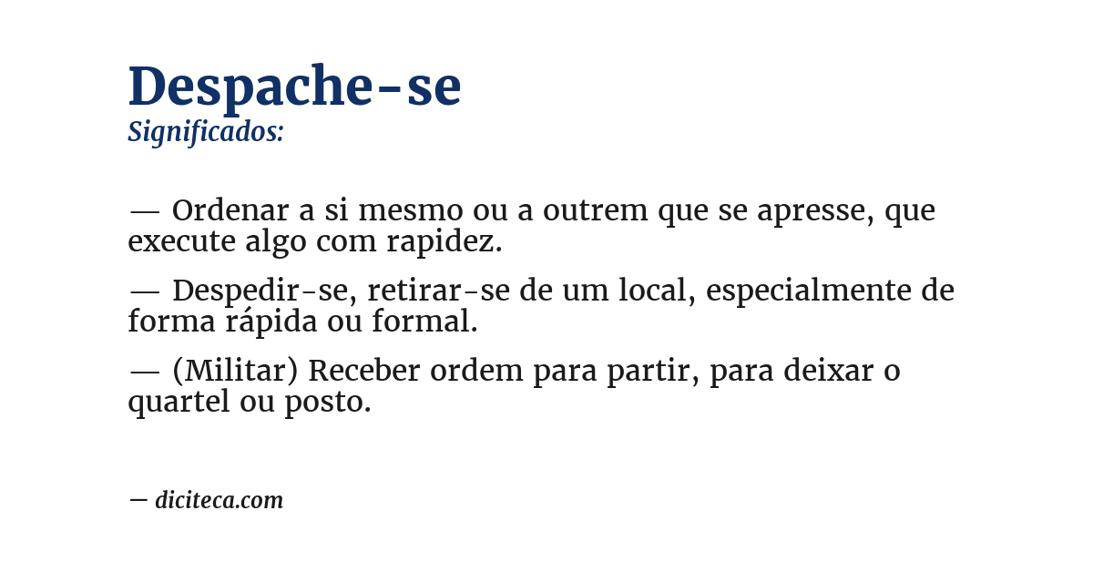 Significado de despache-se