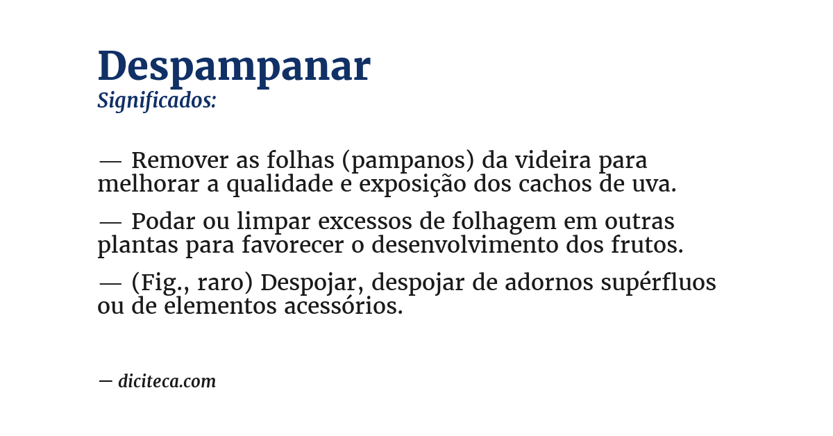 Significado de despampanar