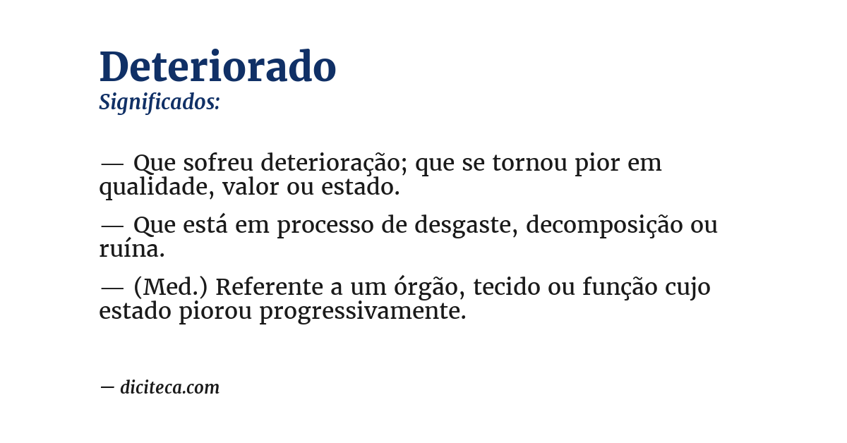Significado de deteriorado