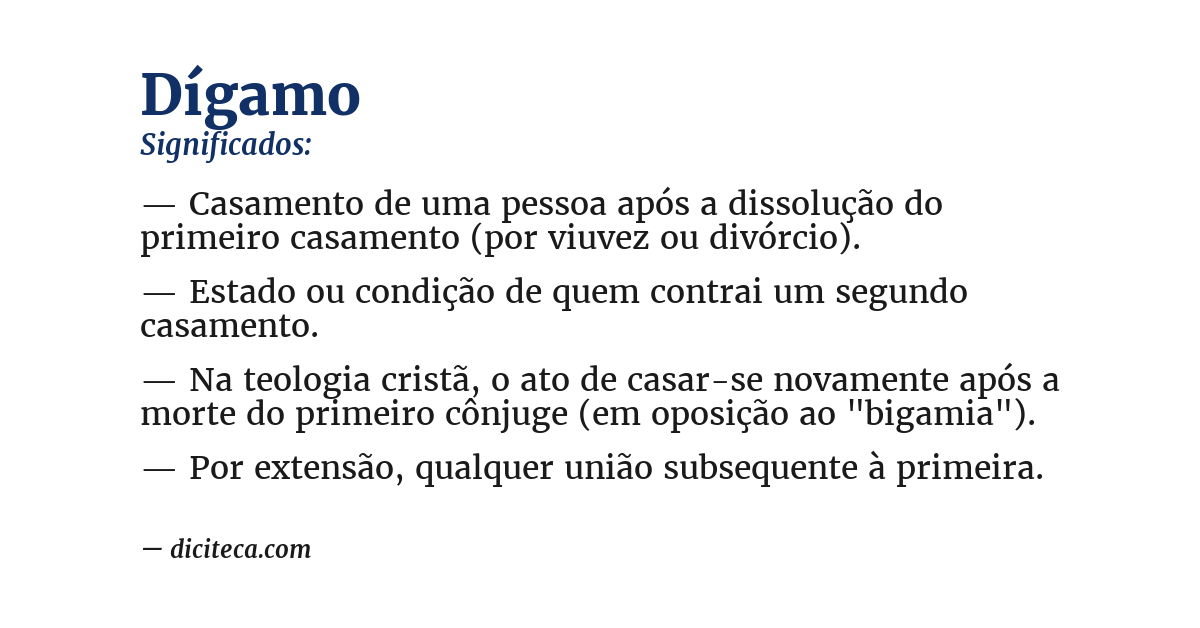 Significado de dígamo