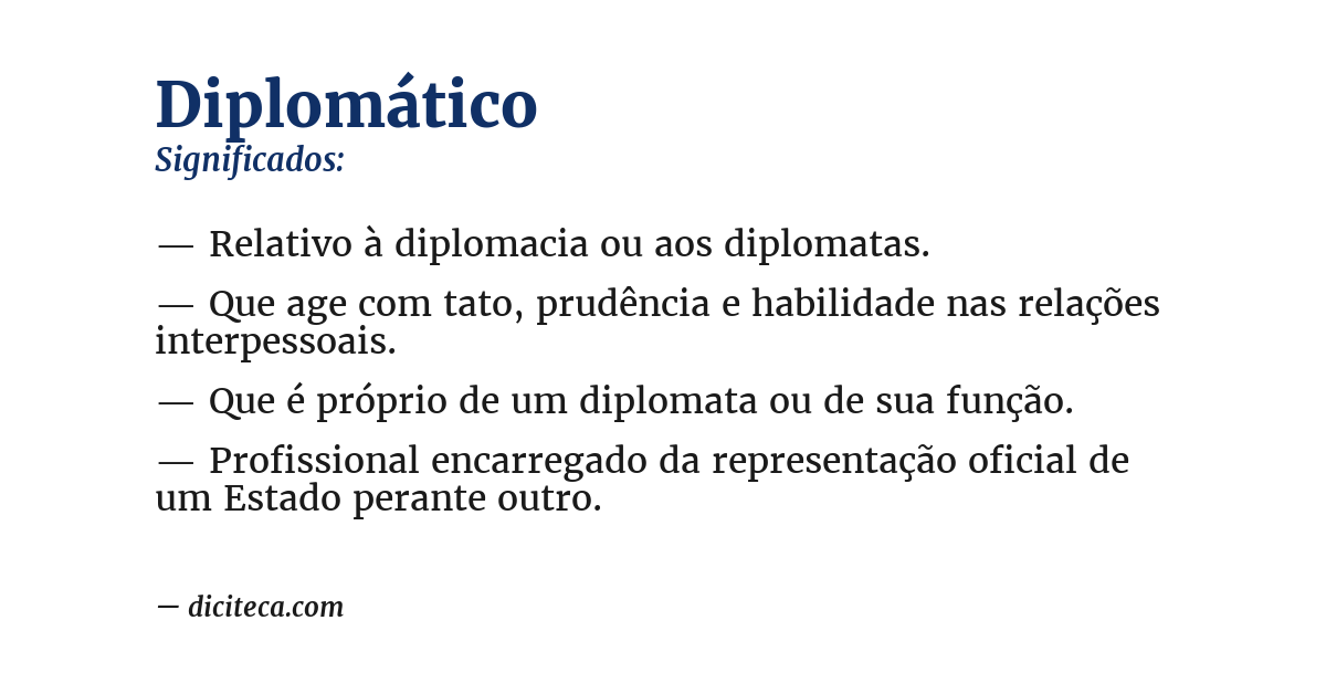 Significado de diplomático