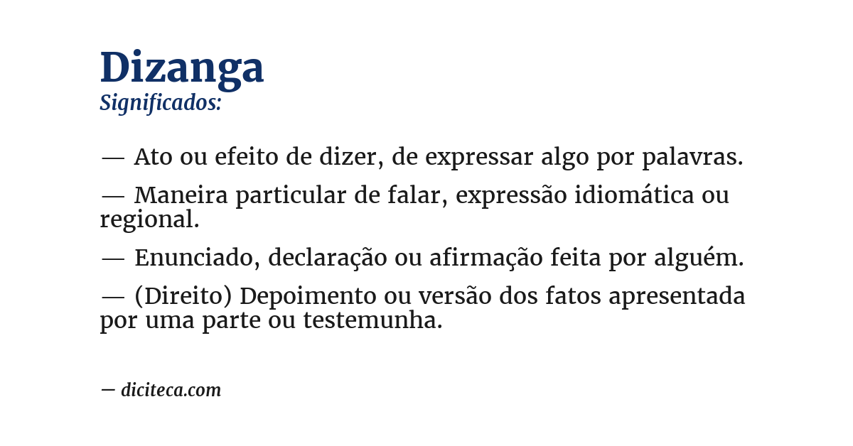 Significado de dizanga