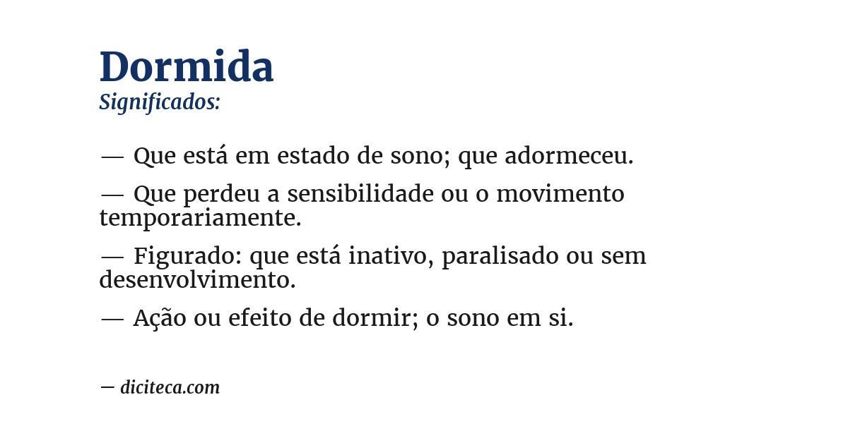 Significado de dormida