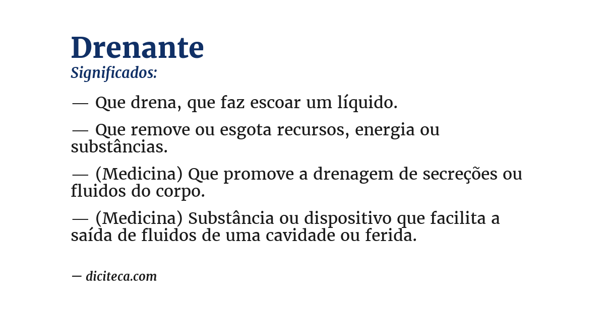 Significado de drenante