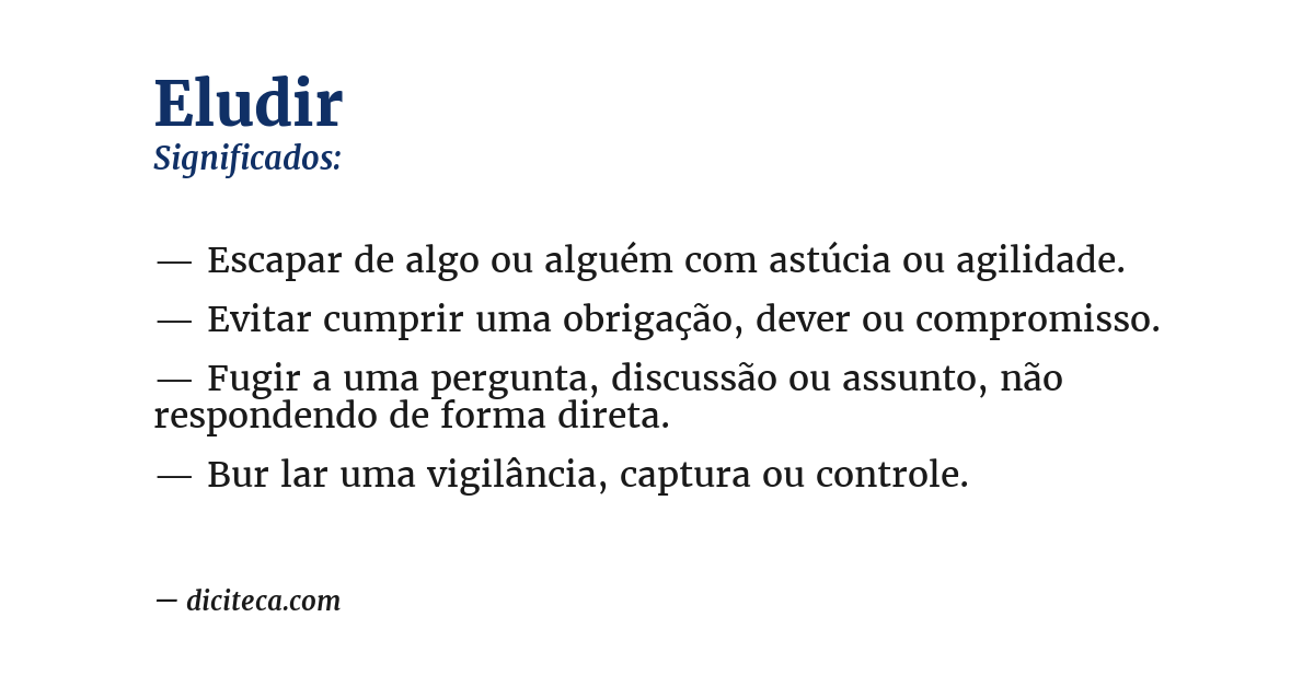 Significado de eludir