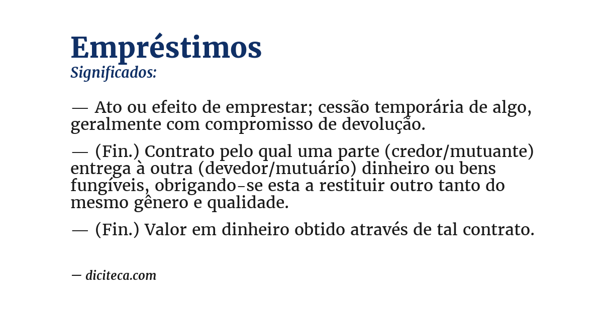 Significado de empréstimos