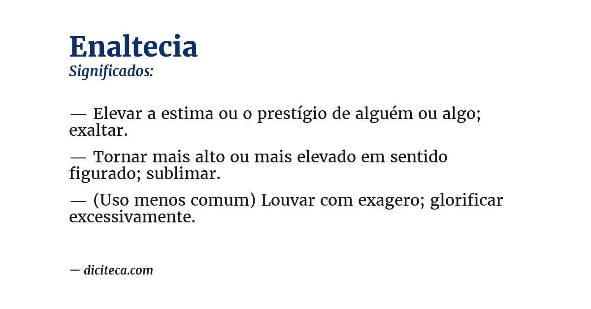 Significado de enaltecia