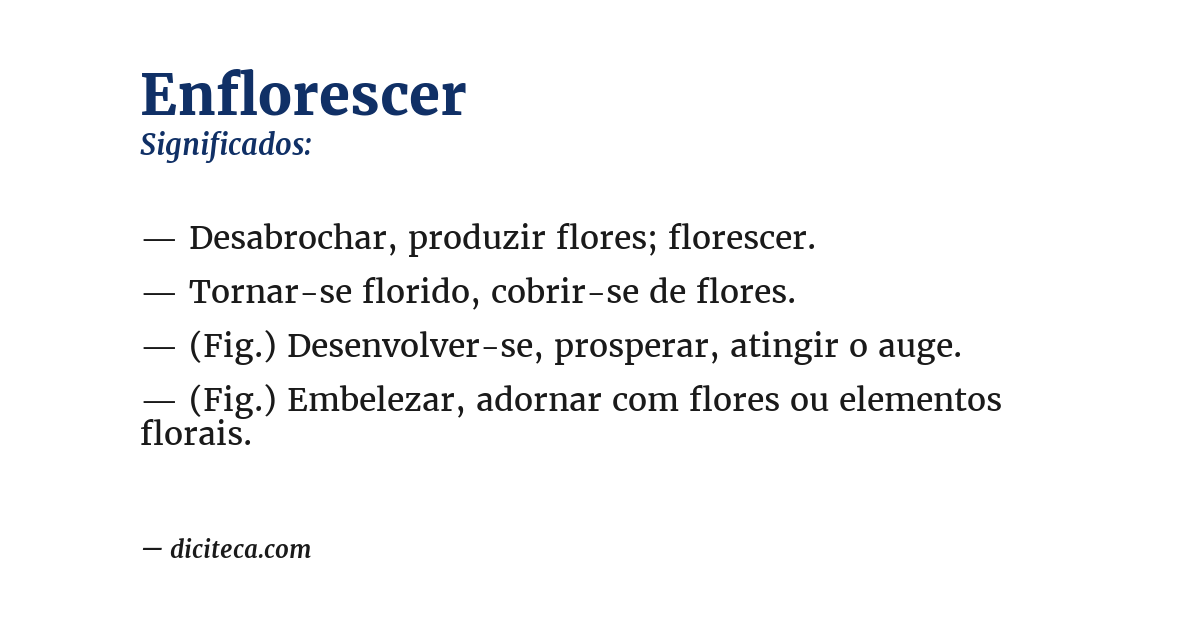 Significado de enflorescer
