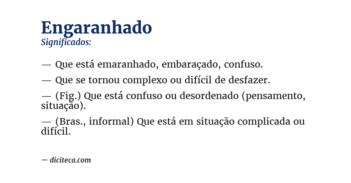 Significado de engaranhado