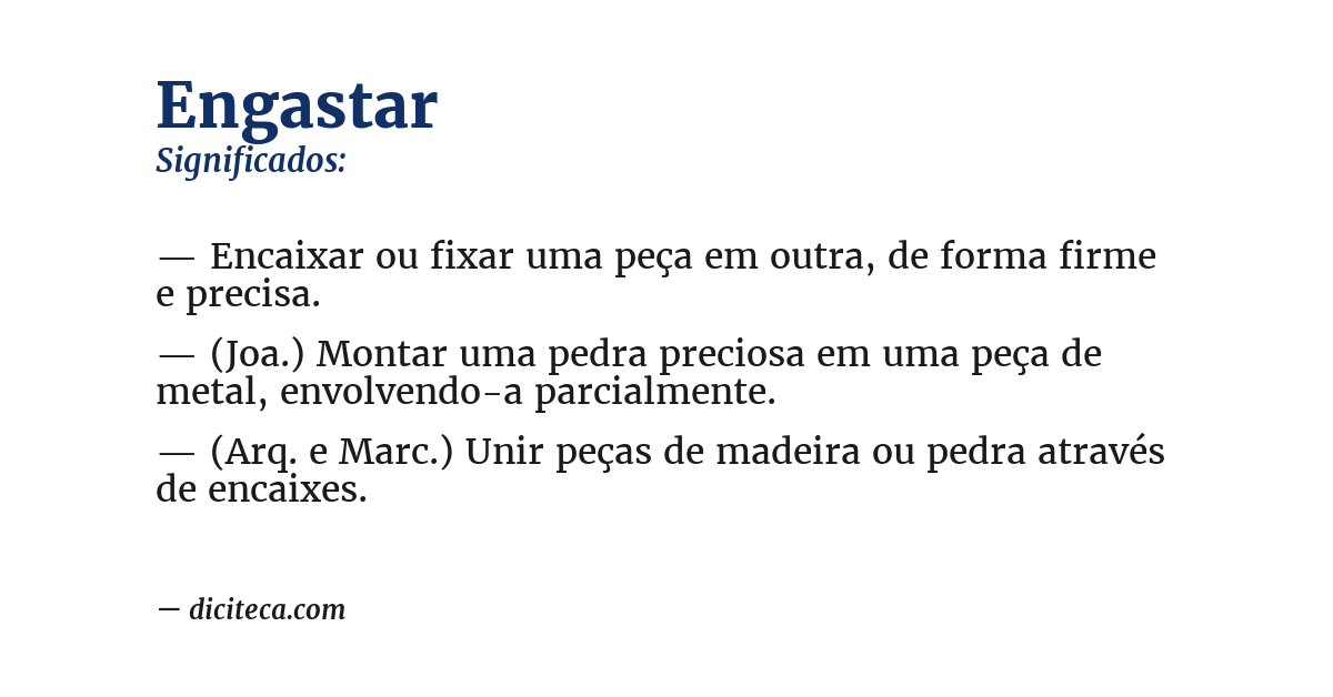 Significado de engastar