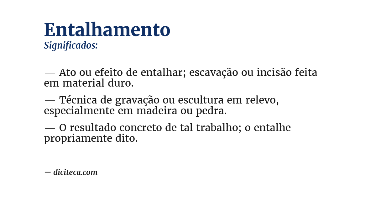 Significado de entalhamento