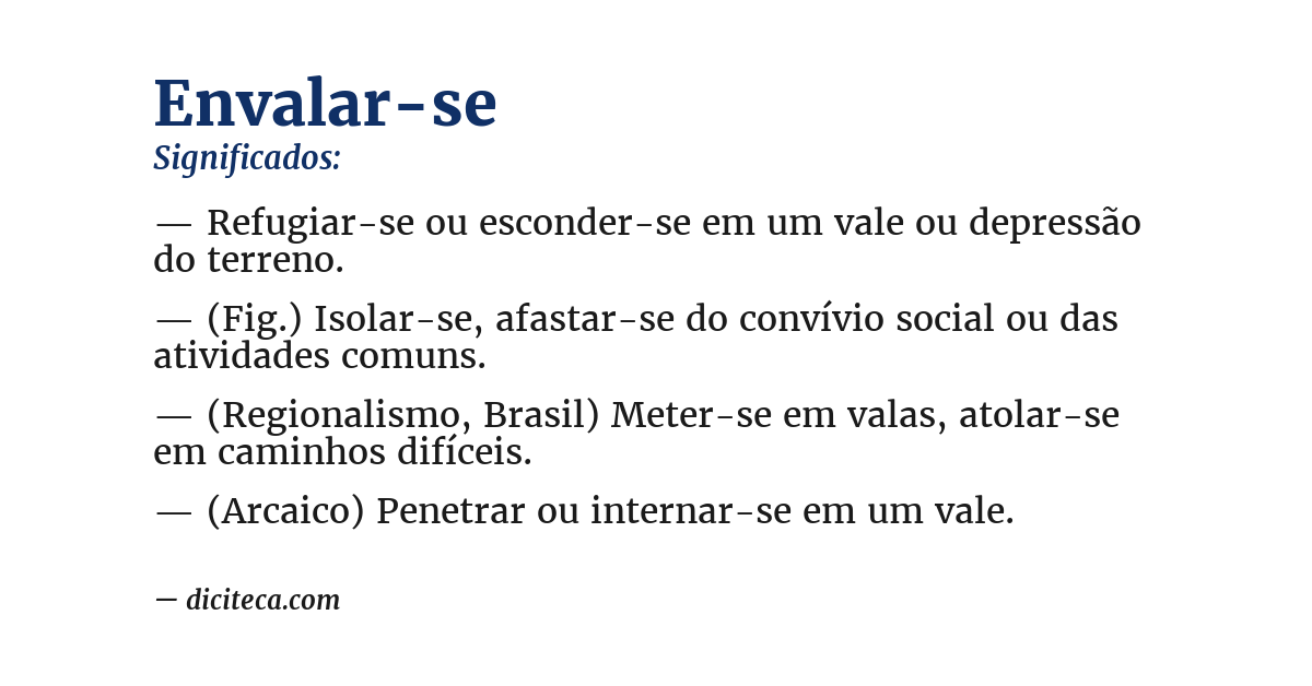 Significado de envalar-se