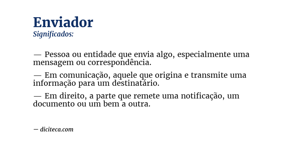 Significado de enviador