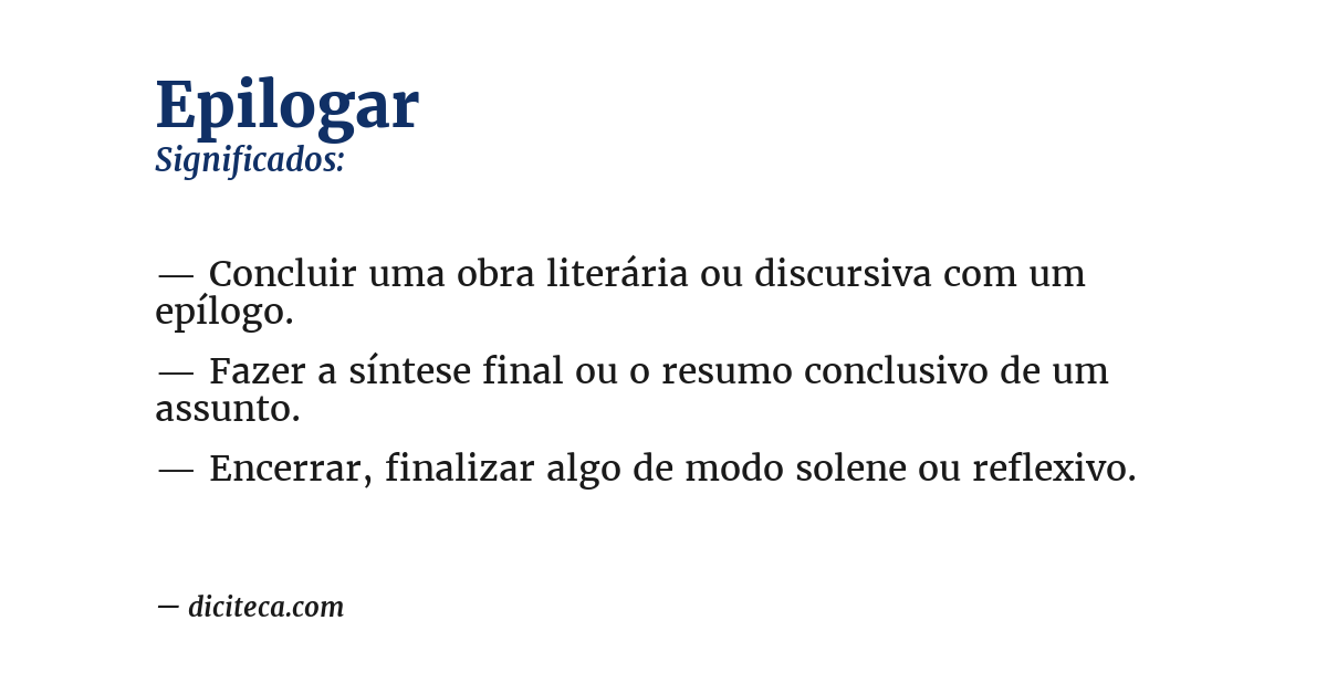 Significado de epilogar