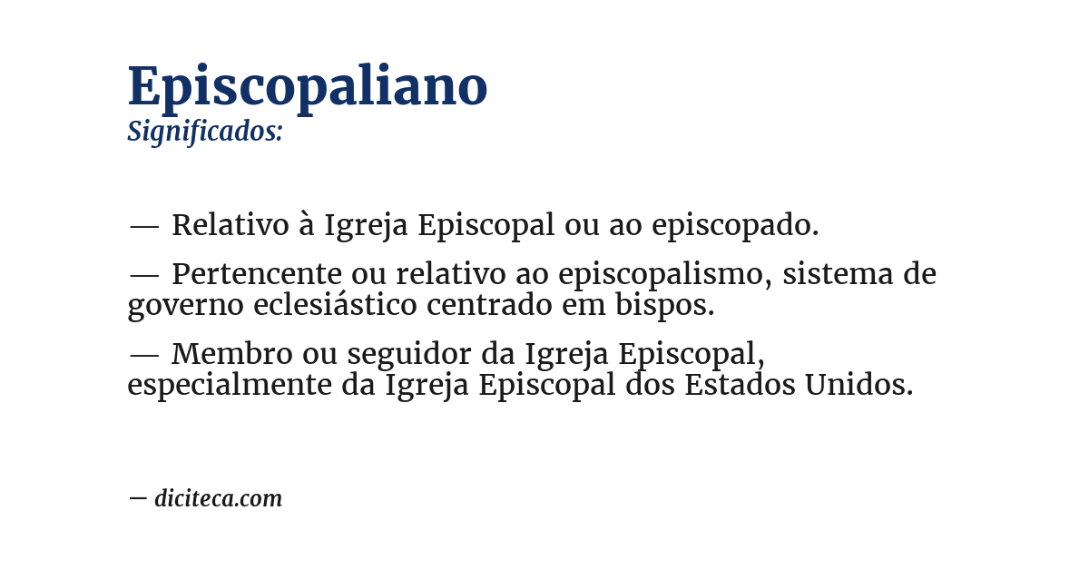 Significado de episcopaliano