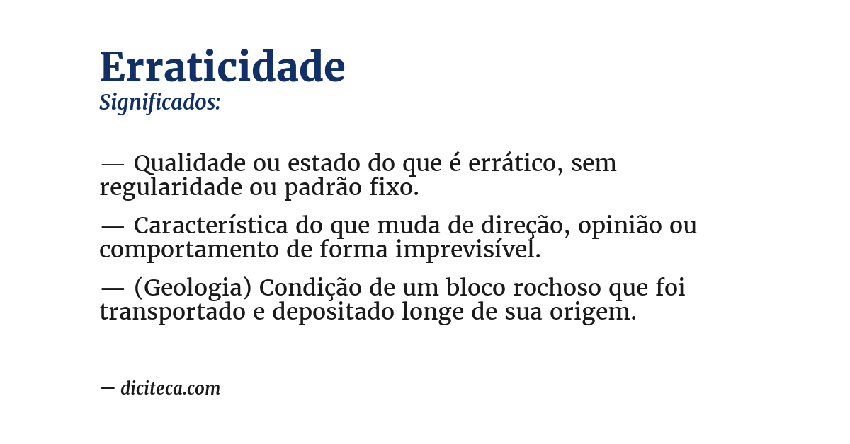 Significado de erraticidade