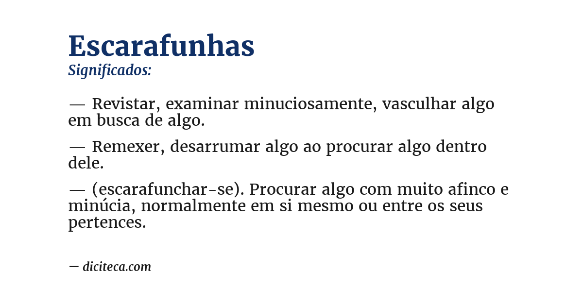 Significado de escarafunhas