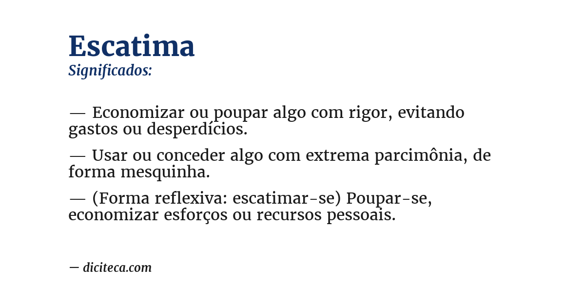 Significado de escatima