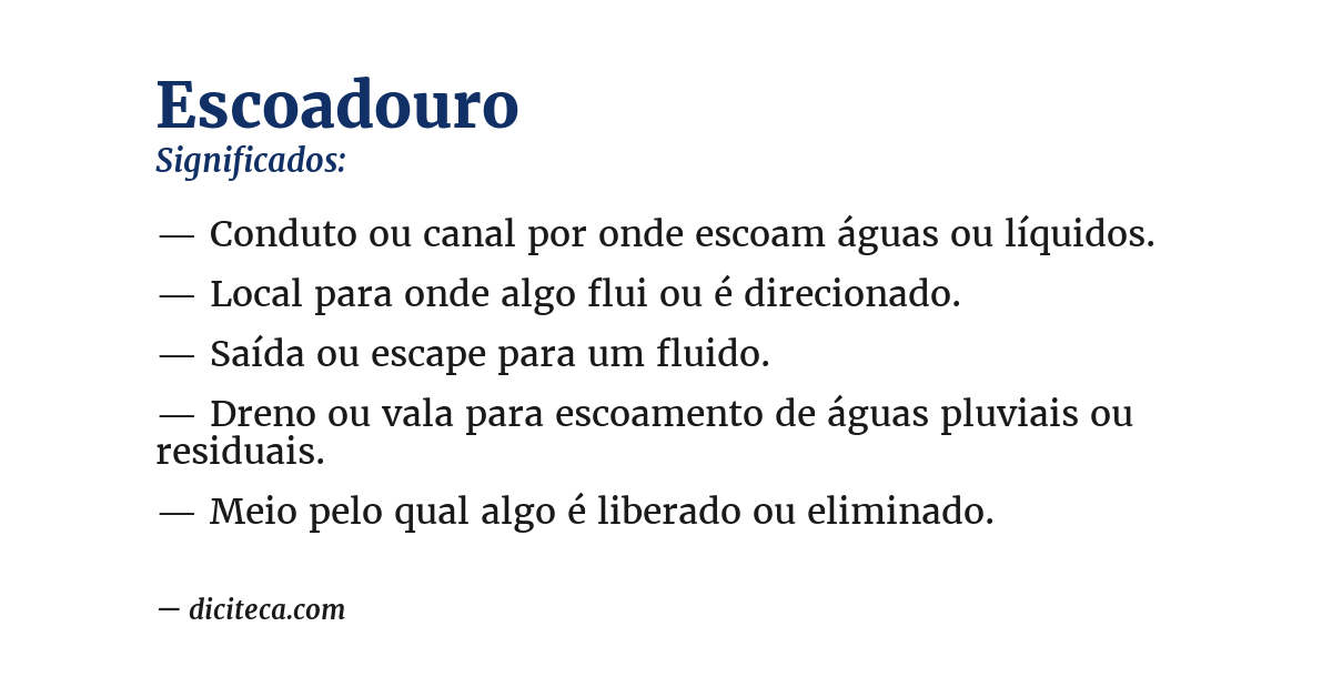 Significado de escoadouro