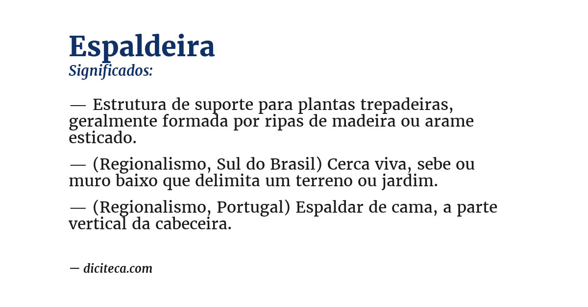 Significado de espaldeira