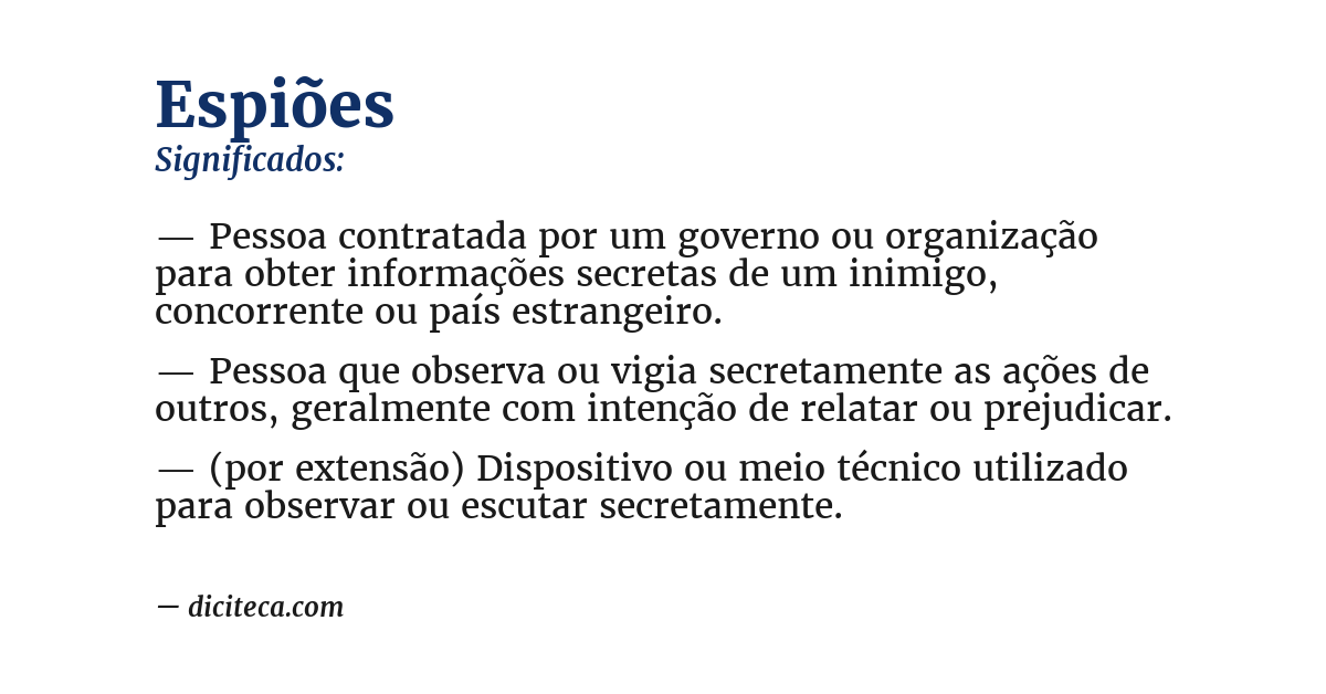 Significado de espiões