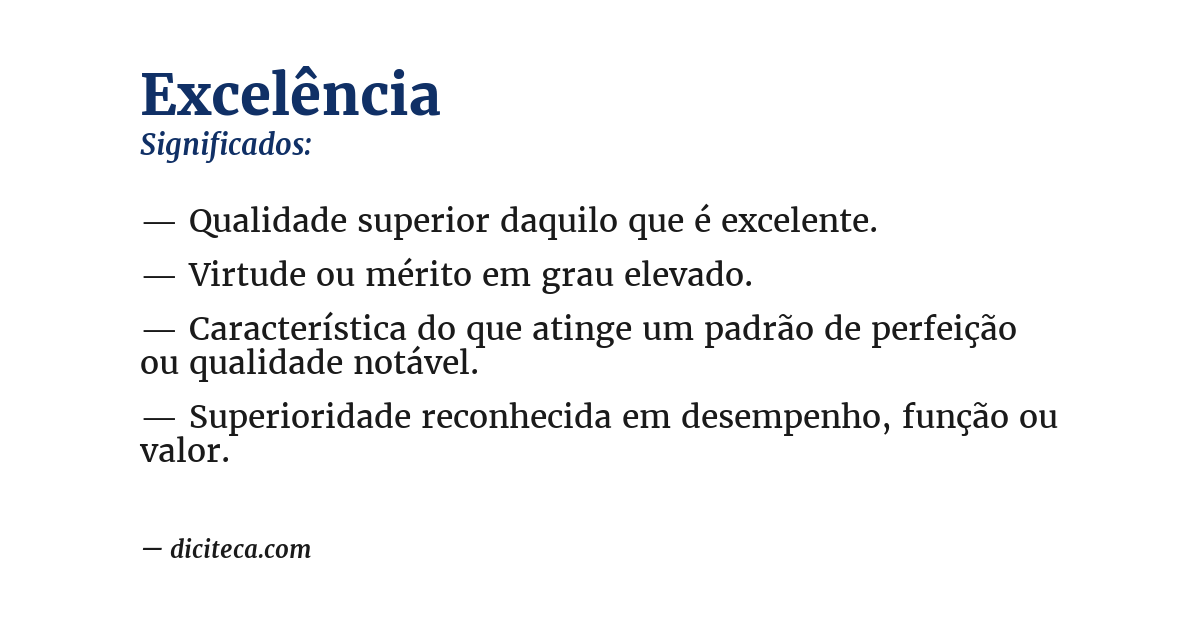 Significado de excelência