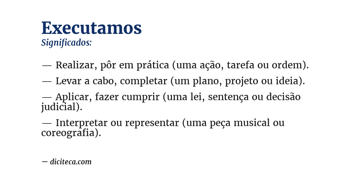 Significado de executamos