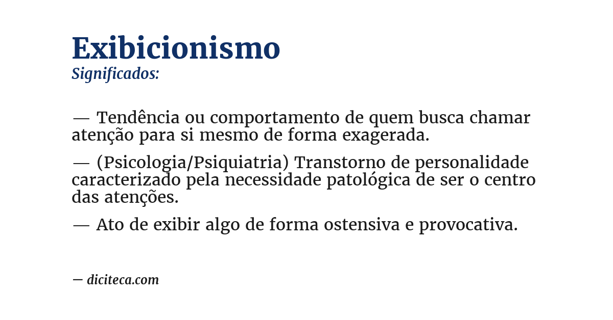 Significado de exibicionismo