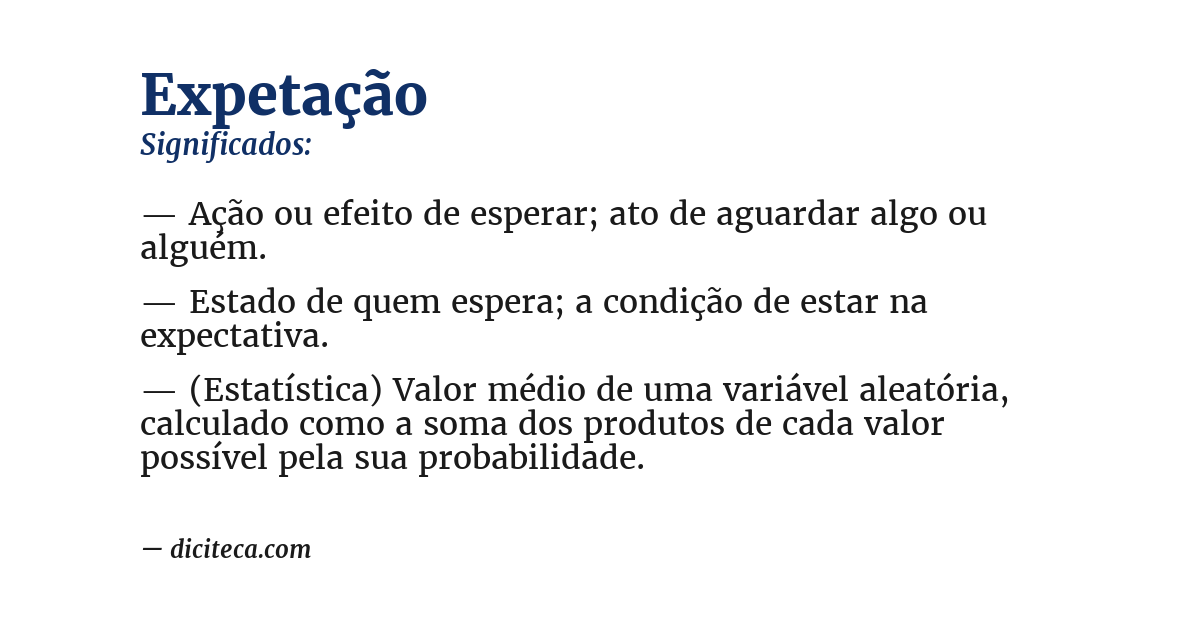 Significado de expetação