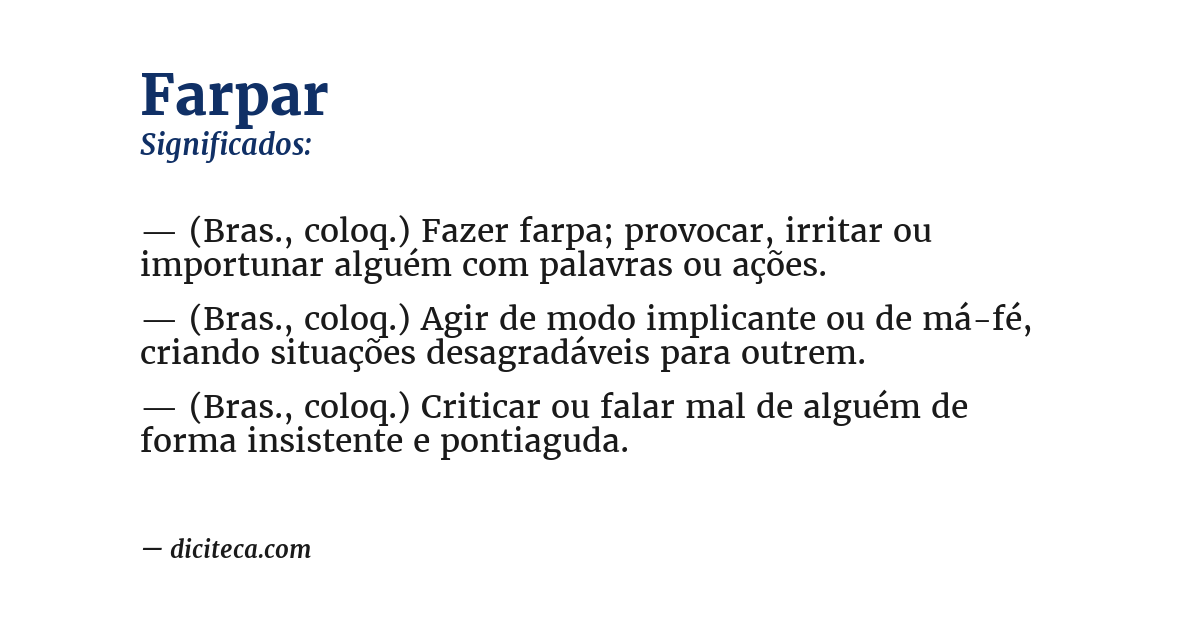 Significado de farpar