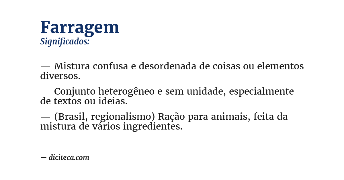 Significado de farragem