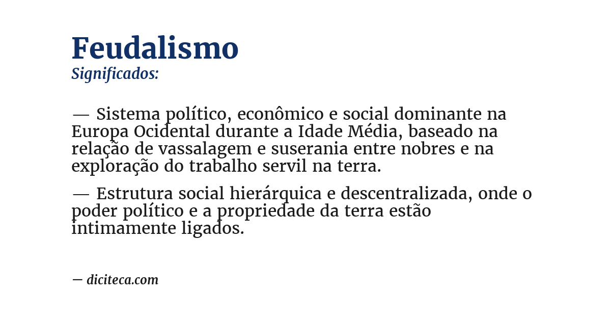 Significado de feudalismo