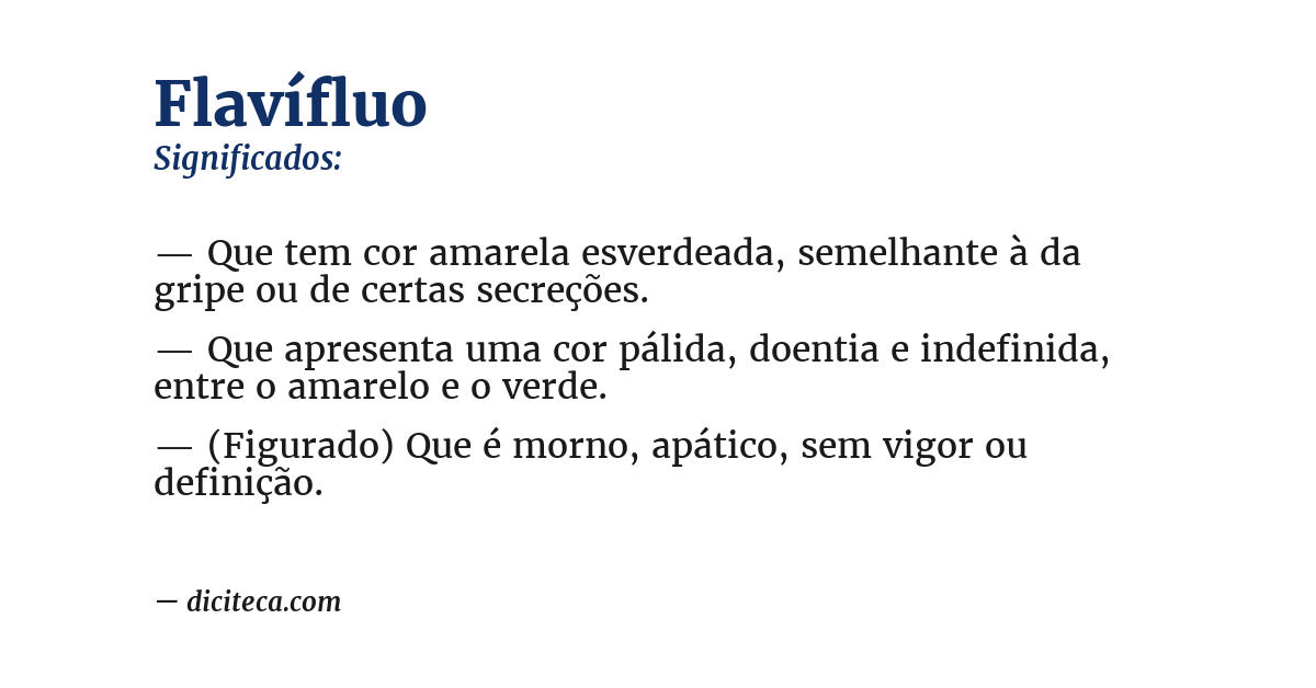 Significado de flavífluo