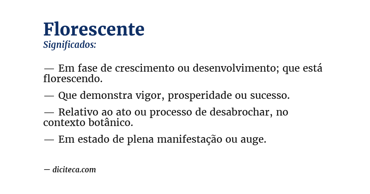Significado de florescente