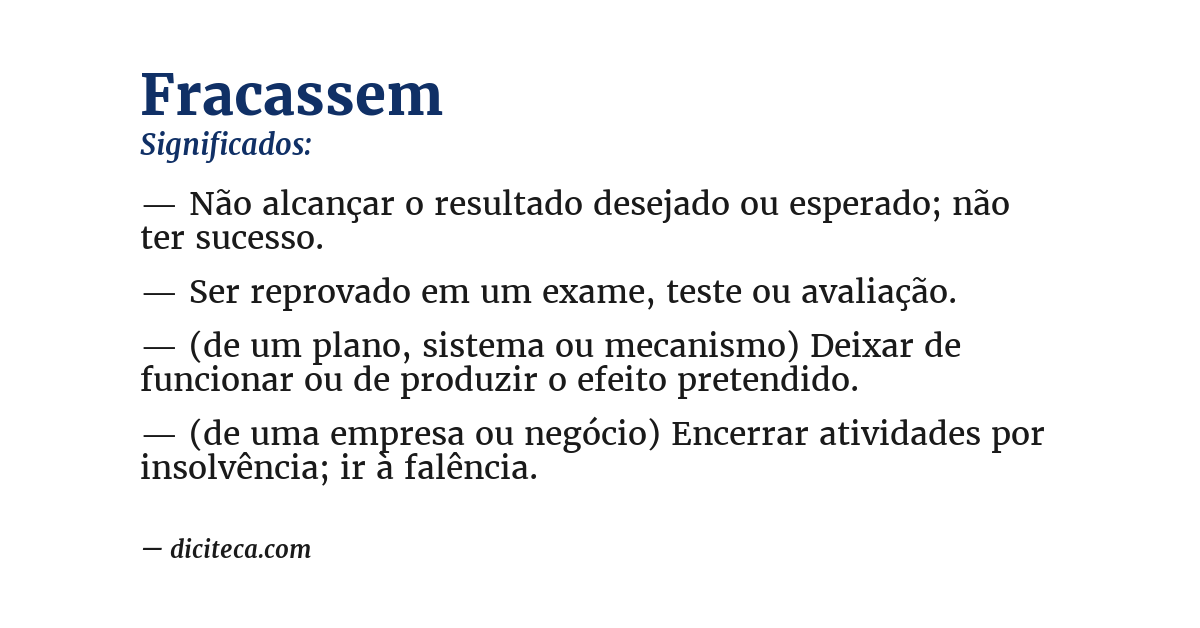 Significado de fracassem
