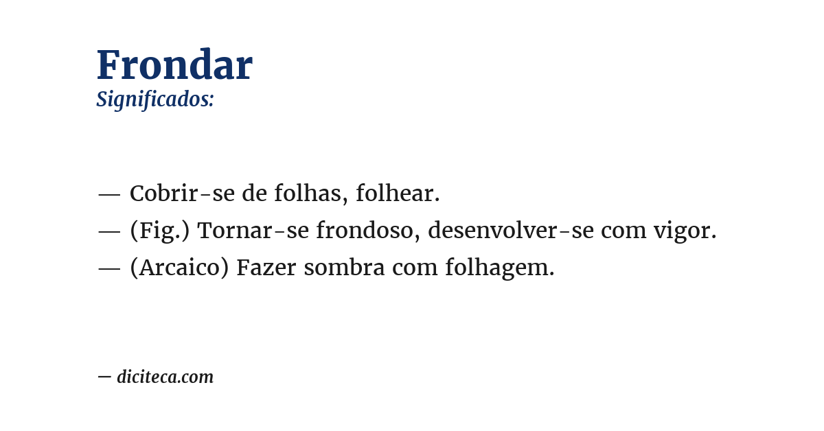 Significado de frondar