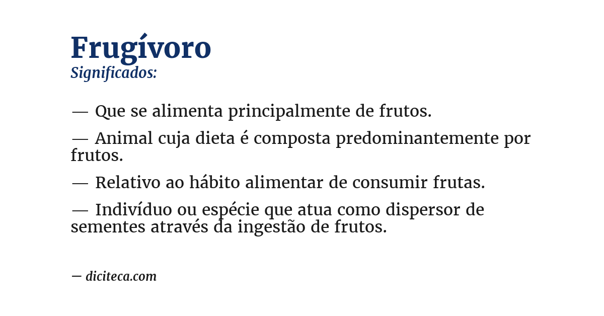 Significado de frugívoro