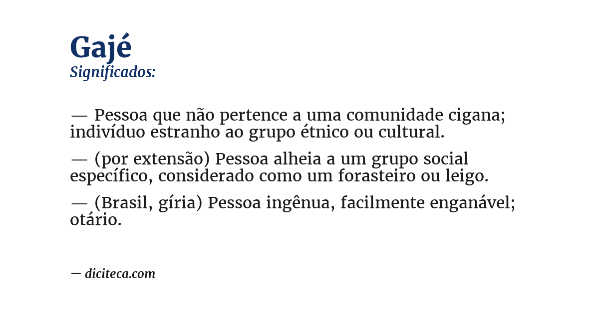 Significado de gajé