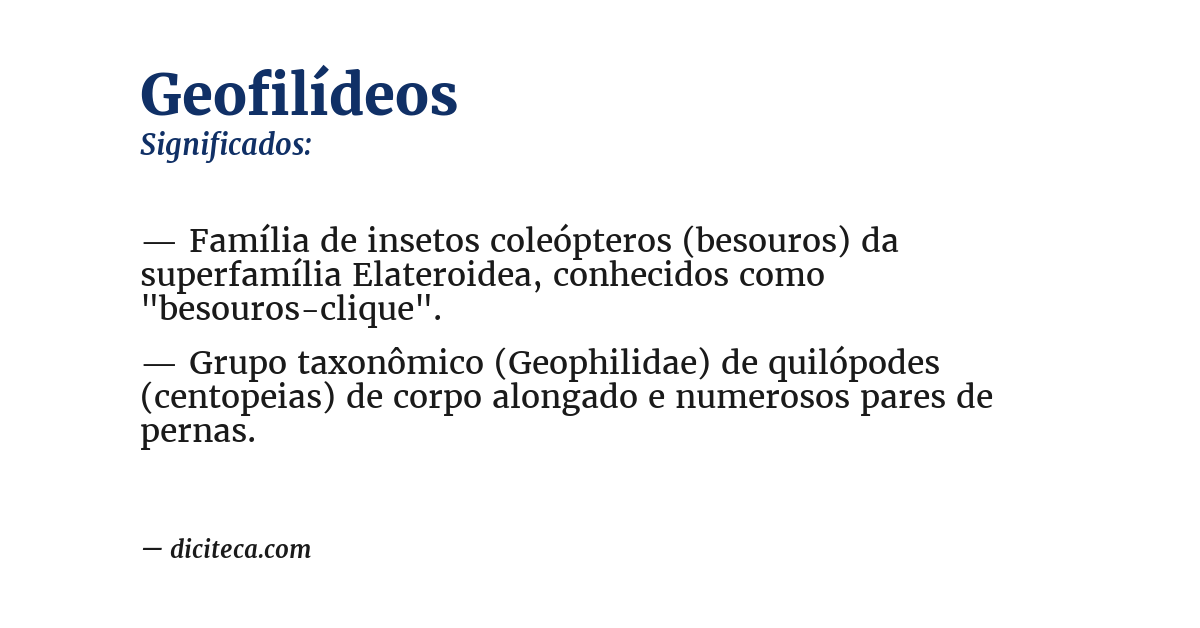 Significado de geofilídeos