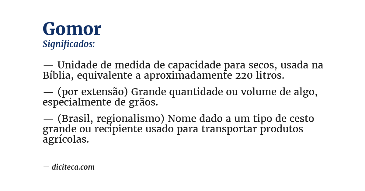 Significado de gomor