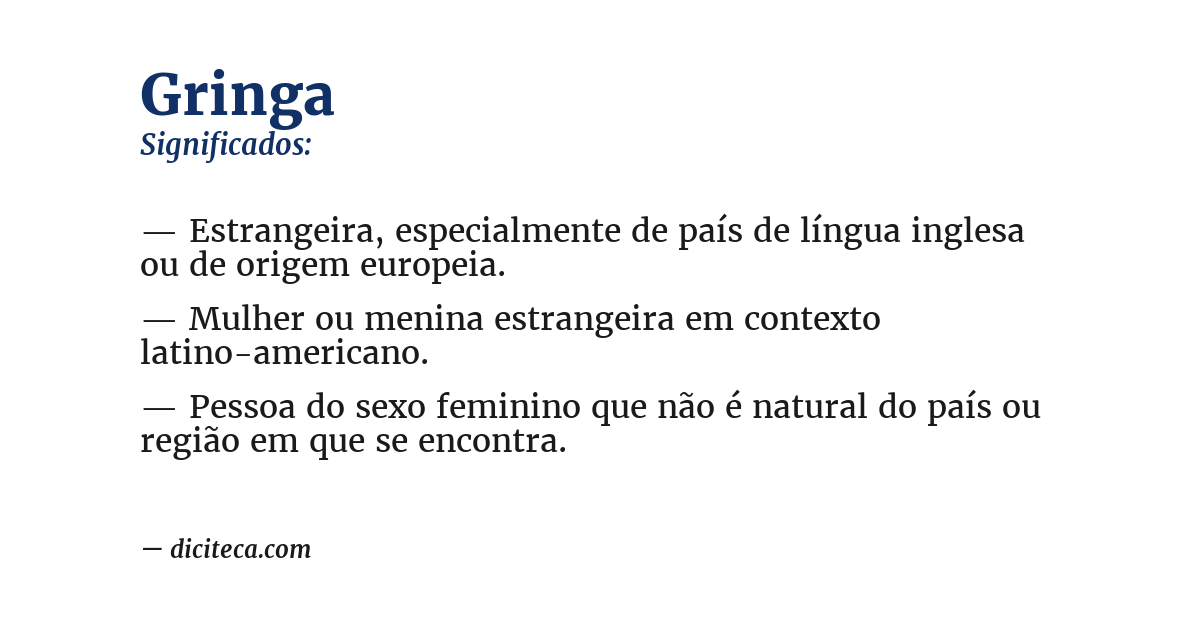 Significado de gringa