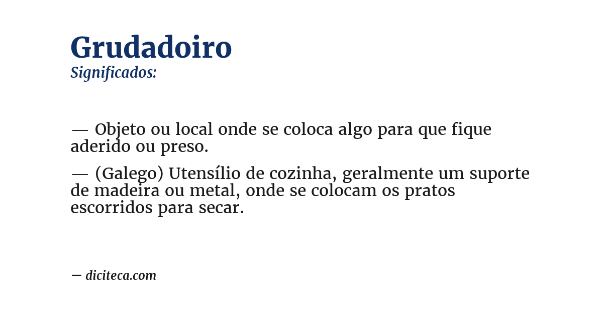 Significado de grudadoiro