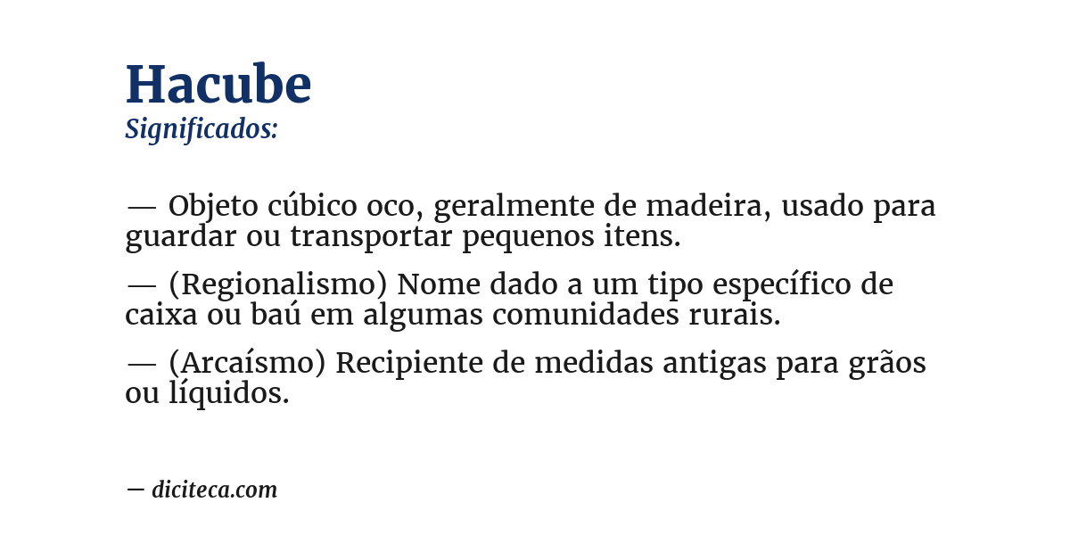 Significado de hacube