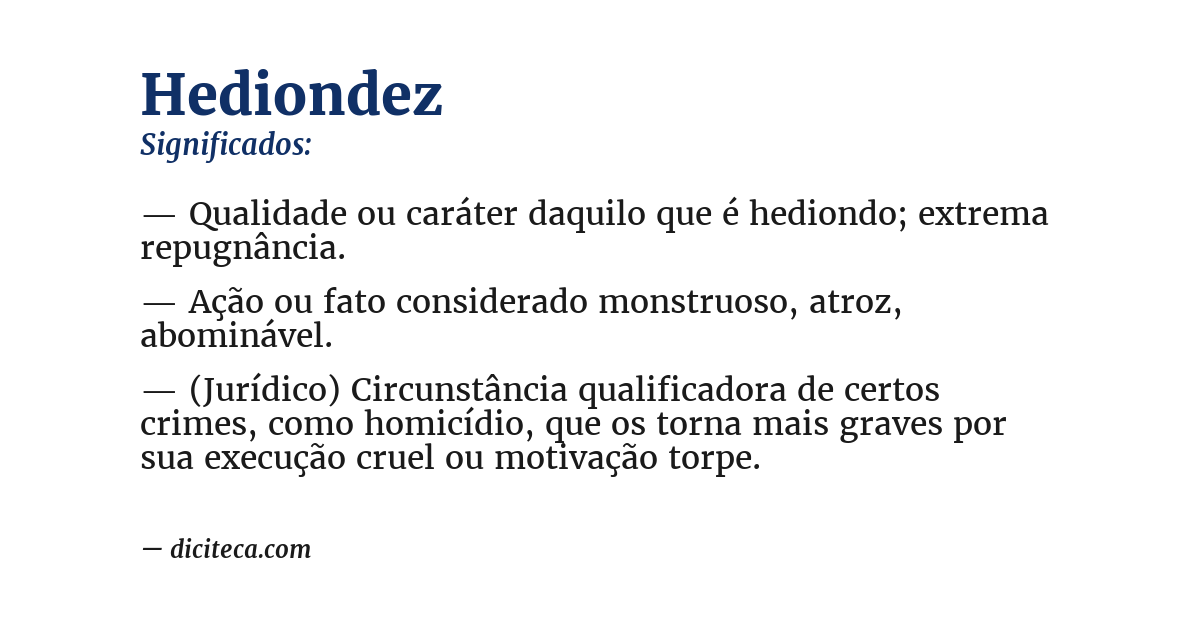 Significado de hediondez