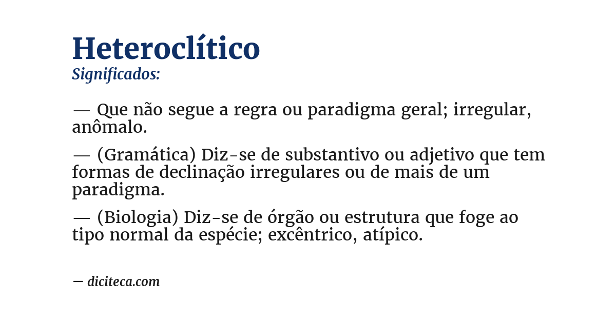 Significado de heteroclítico