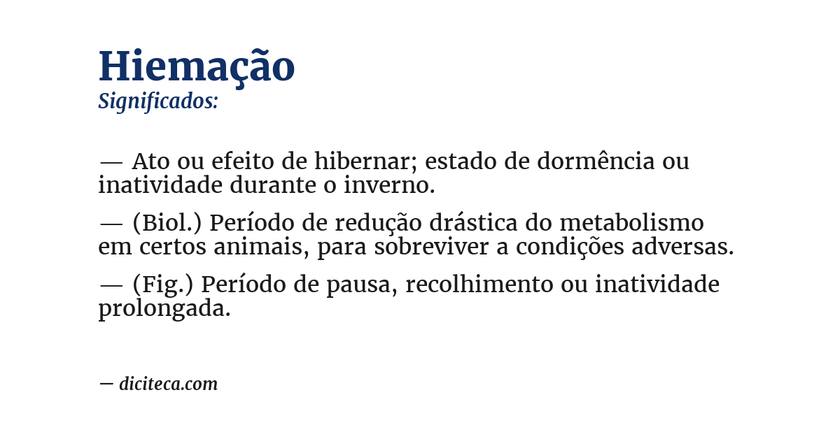 Significado de hiemação