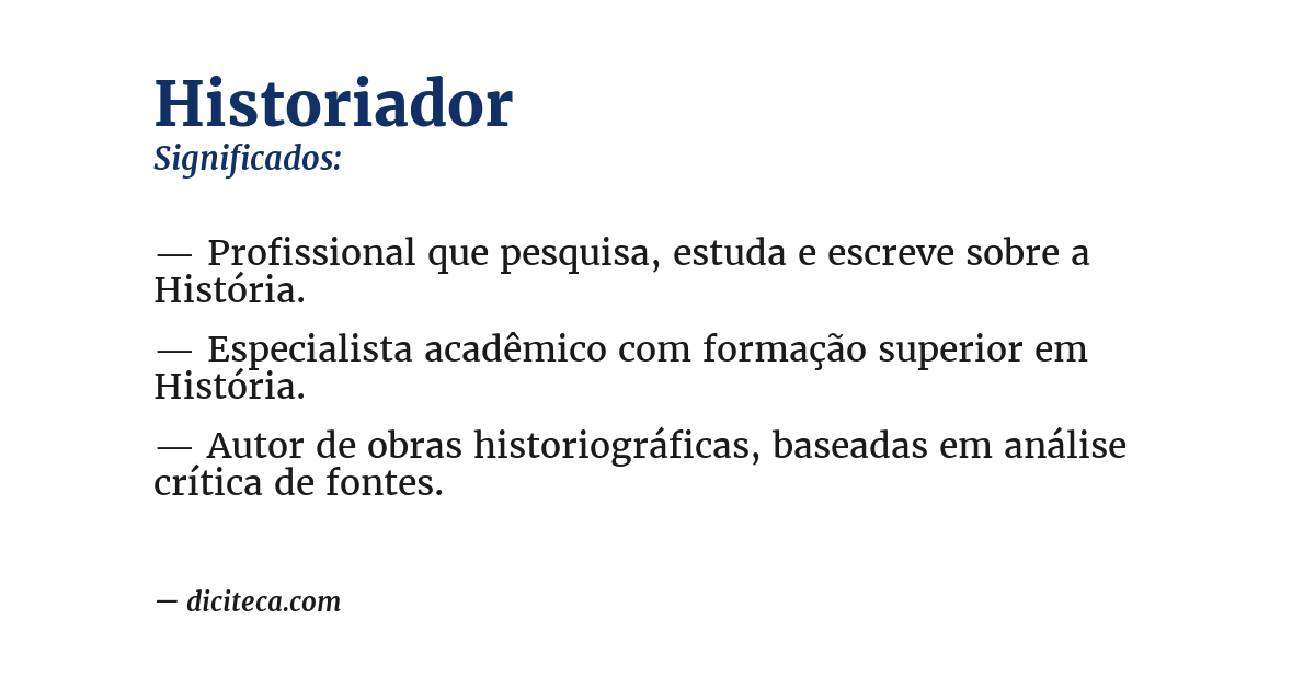 Significado de historiador