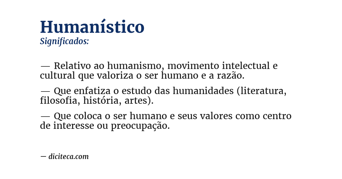 Significado de humanístico