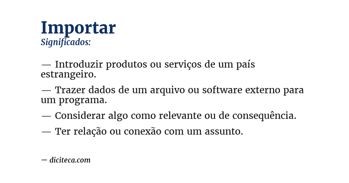 Significado de importar